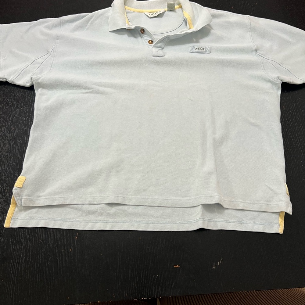 Orvis Blue Polo Shirt Classic Cotton Casual